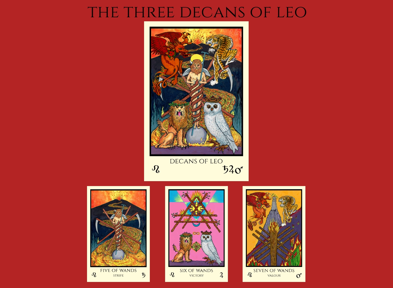The three decans of Leo