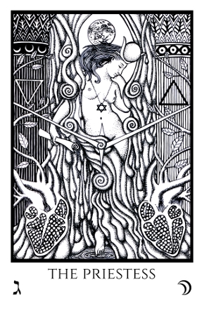 Priestess-Tabula-Mundi-tarot-black-white-version Priestess Tabula Mundi Tarot black white