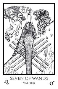 bordered BW 7 of Wands