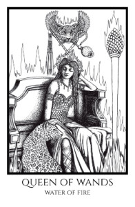 bordered BW Queen of Wands