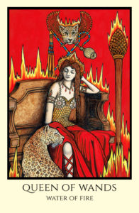 bordered color Queen of Wands